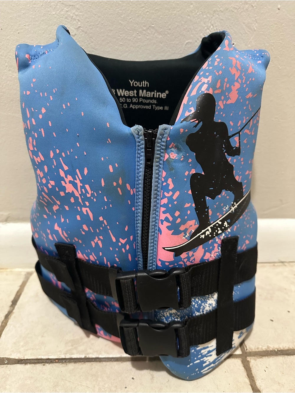 West Marine Youth Blue & Pink Wakeboard Life Jacket